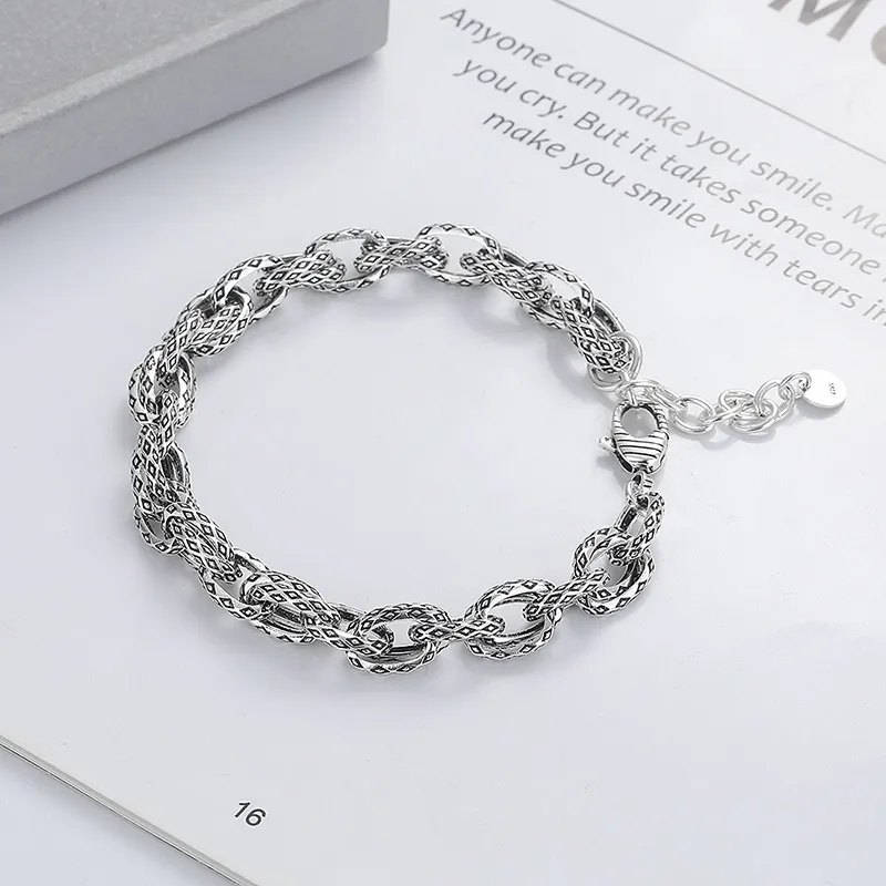 Nine Music S925 Silver Bracelets Unisex Silver-2