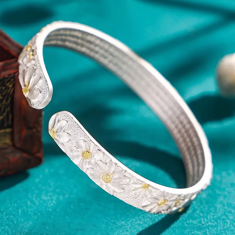 Nine Music 999 Fine Silver Bangles Women's-4