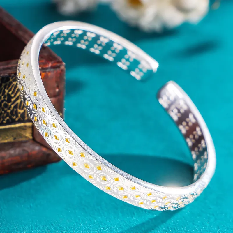 Nine Music 999 Fine Silver Bangles Unisex-1