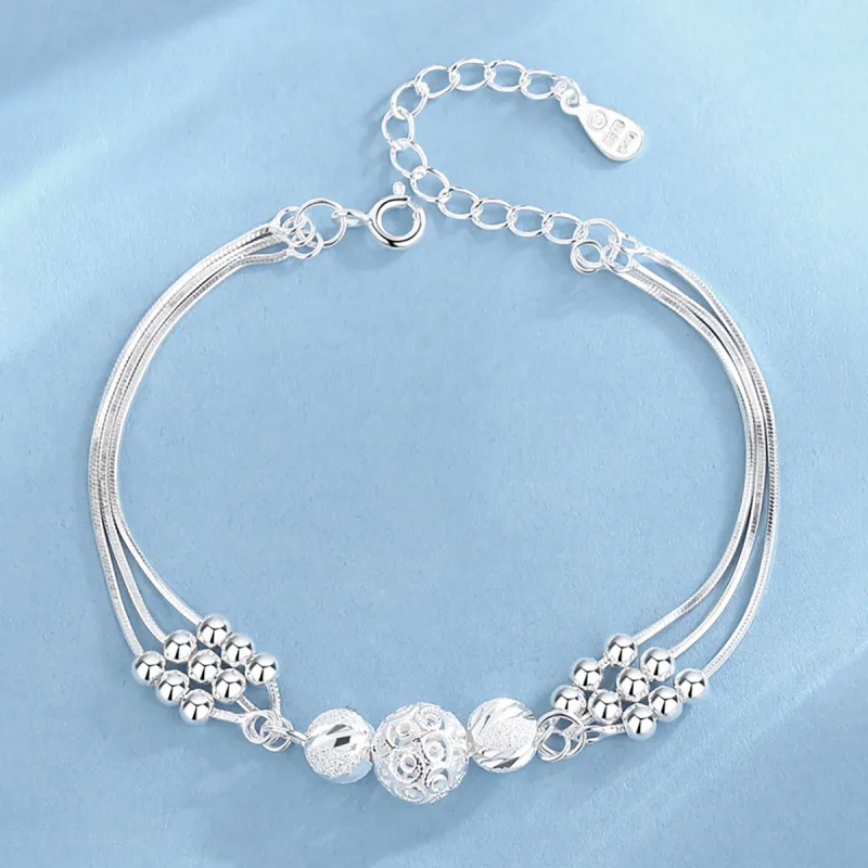 Nine Music Foot Silver 990 Bracelets Women's-3