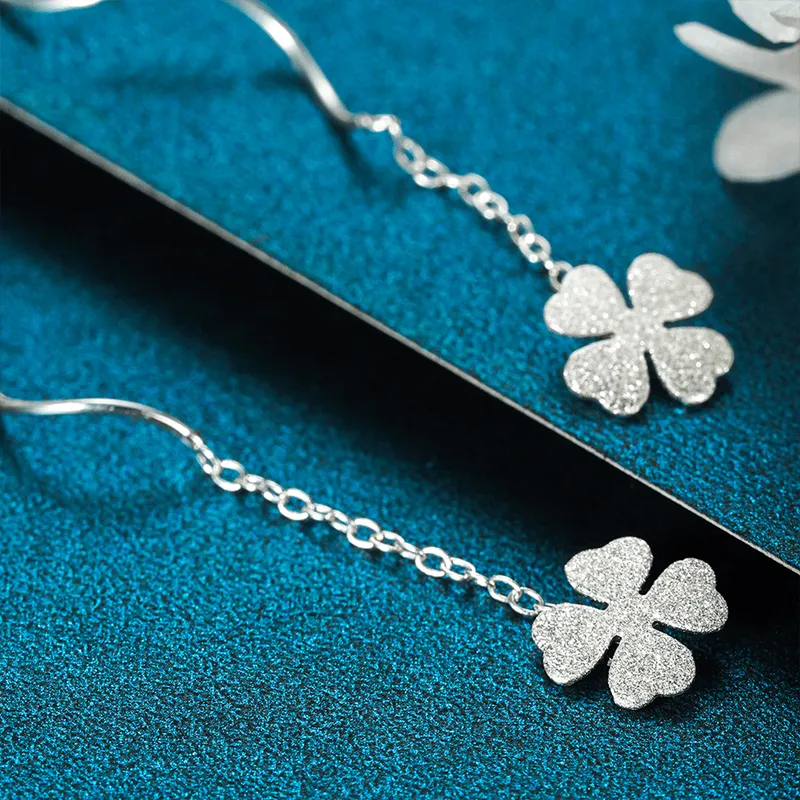 Nine Music S925 Silver Drop Earrings Women's-4