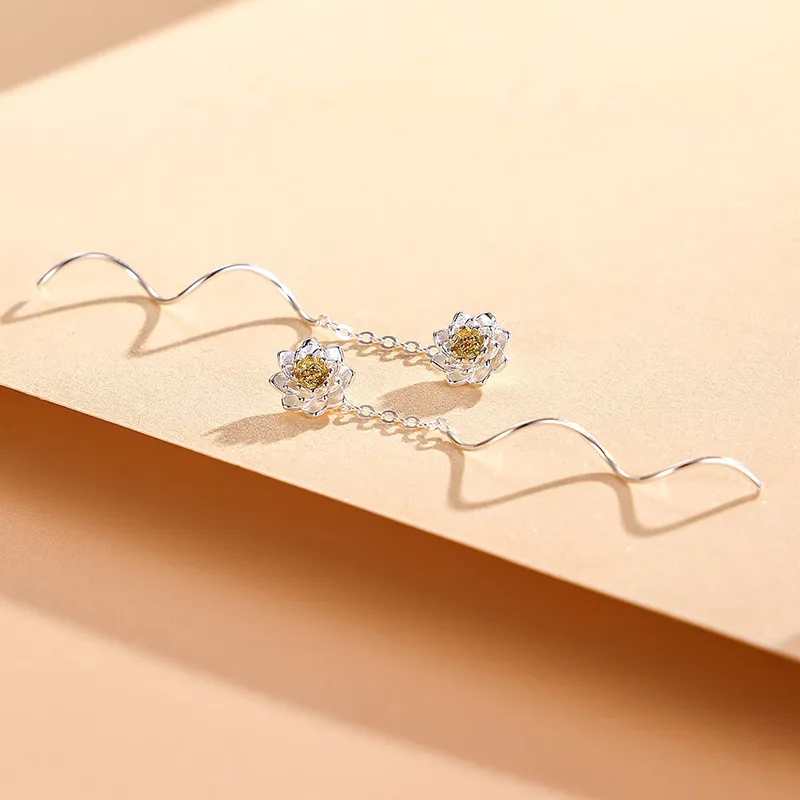 Nine Music S925 Silver Drop Earrings Women's-3