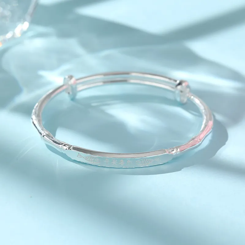 Nine Music Foot Silver 990 Bangles Women's-3