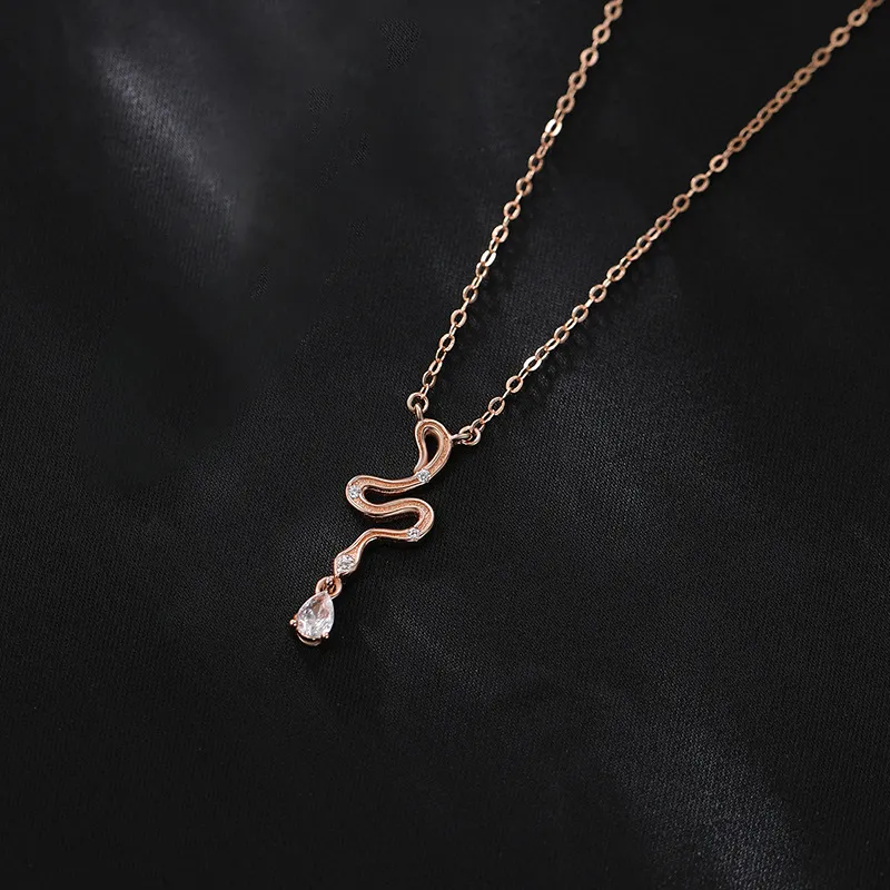 Nine Music S925 Silver Necklaces Women's Rose Gold-2