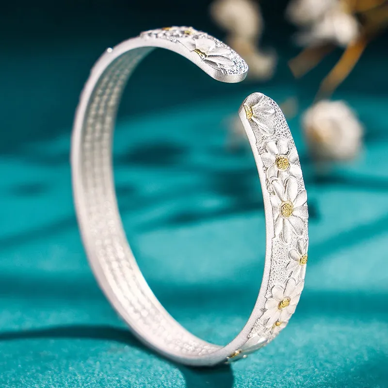 Nine Music 999 Fine Silver Bangles Women's-2