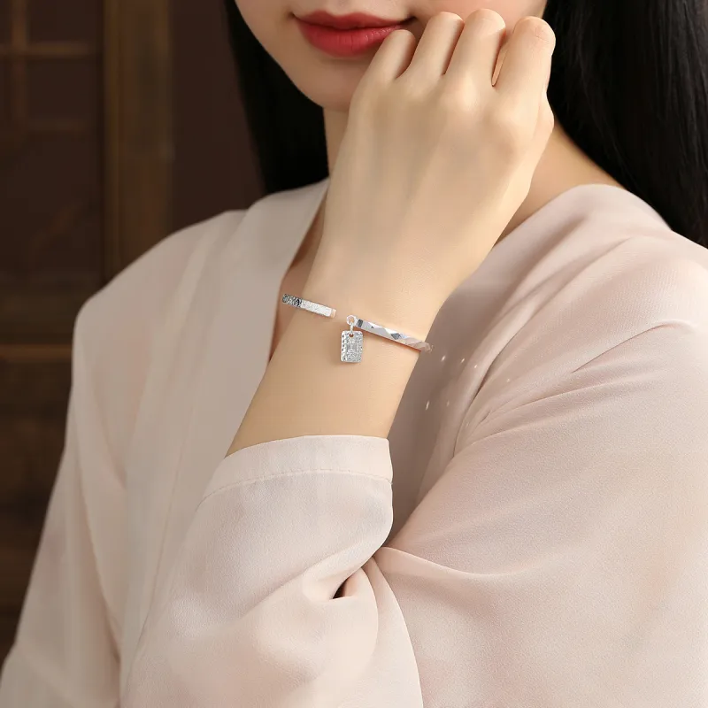 Nine Music 999 Fine Silver Bangles Unisex-4