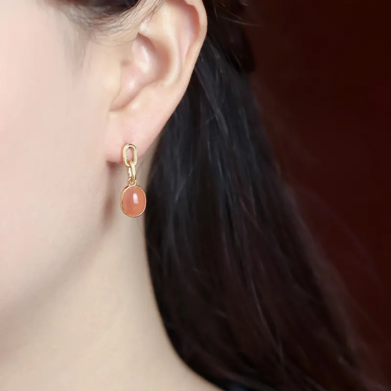 Nine Music Agate Earrings Women's-4