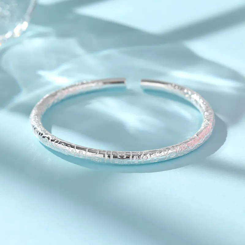 Nine Music Foot Silver 990 Bangles Women's-3
