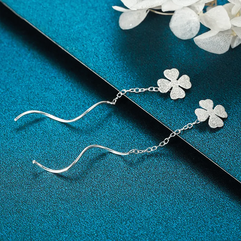 Nine Music S925 Silver Drop Earrings Women's-5