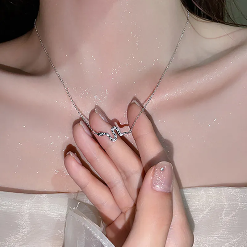 Nine Music S925 Silver Necklaces Women's Rose Gold/White-4