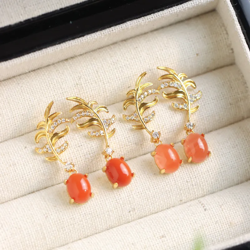 Nine Music Agate Earrings Women's-4