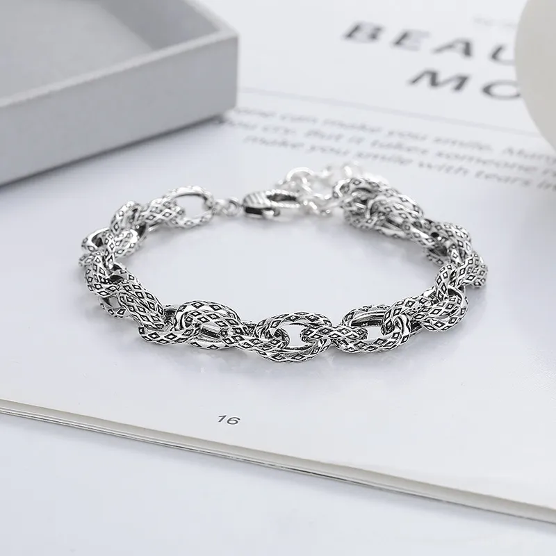 Nine Music S925 Silver Bracelets Unisex Silver-4