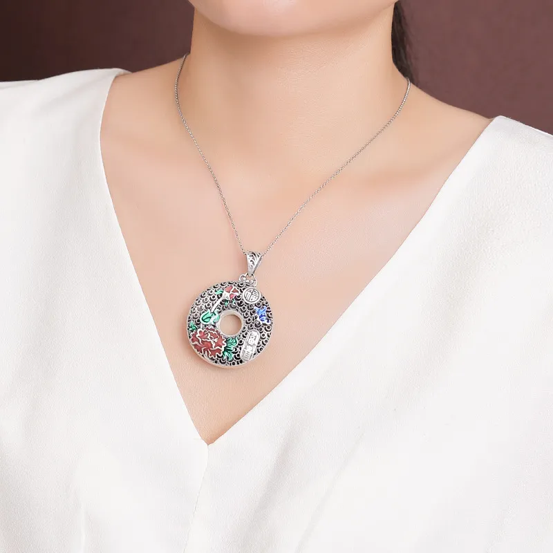 Nine Music Foot Silver 990 Necklaces Women's-6
