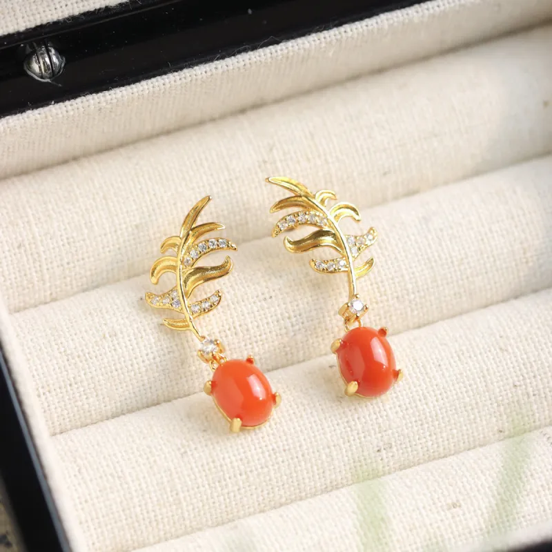Nine Music Agate Earrings Women's-2