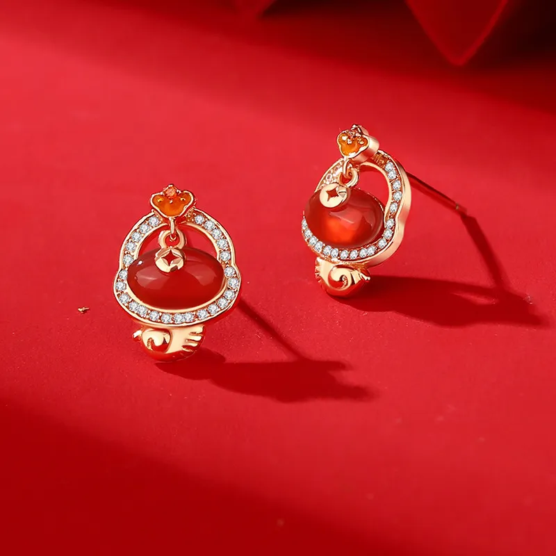 Nine Music Agate Stud Earrings Women's-1