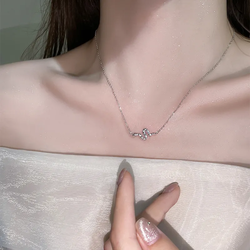 Nine Music S925 Silver Necklaces Women's Rose Gold/White-6