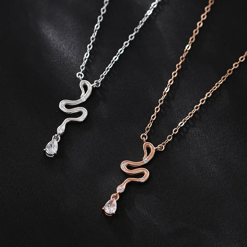 Nine Music S925 Silver Necklaces Women's Rose Gold-3