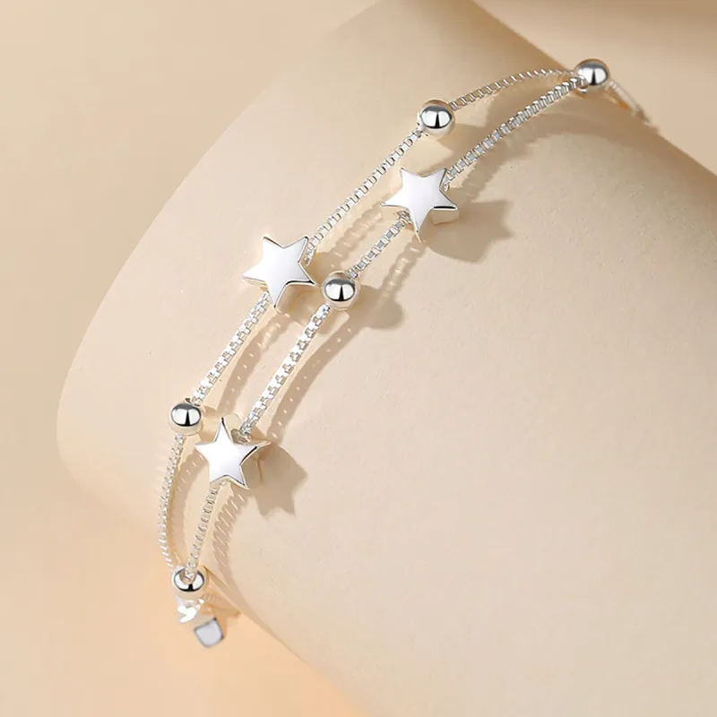 Nine Music Foot Silver 990 Bracelets Women's-5