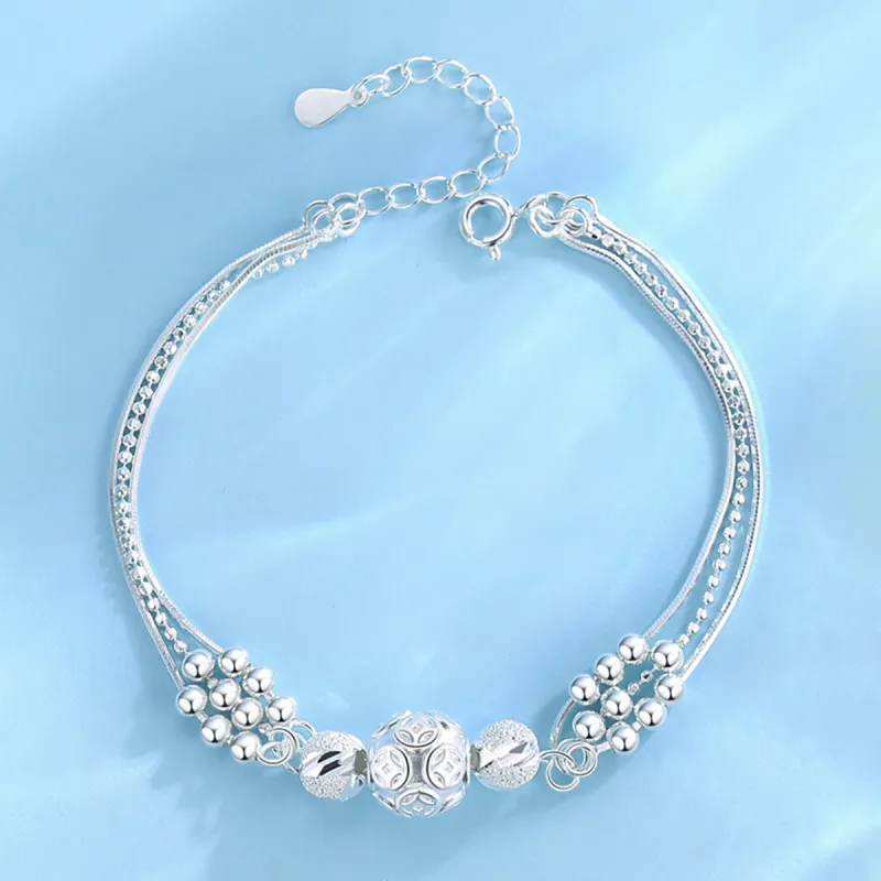 Nine Music Foot Silver 990 Bracelets Women's-2
