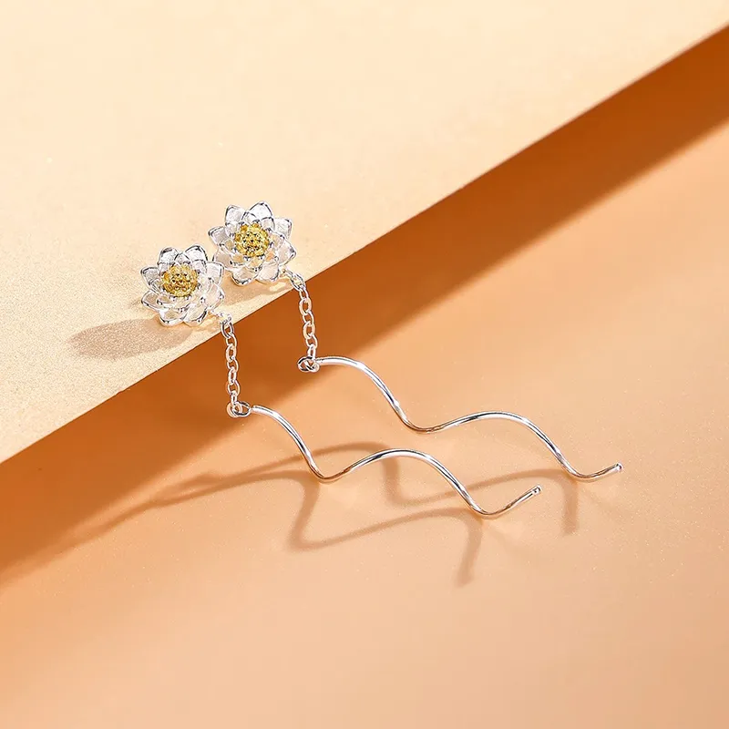 Nine Music S925 Silver Drop Earrings Women's-2