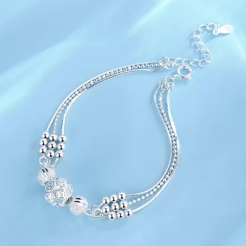 Nine Music Foot Silver 990 Bracelets Women's-4