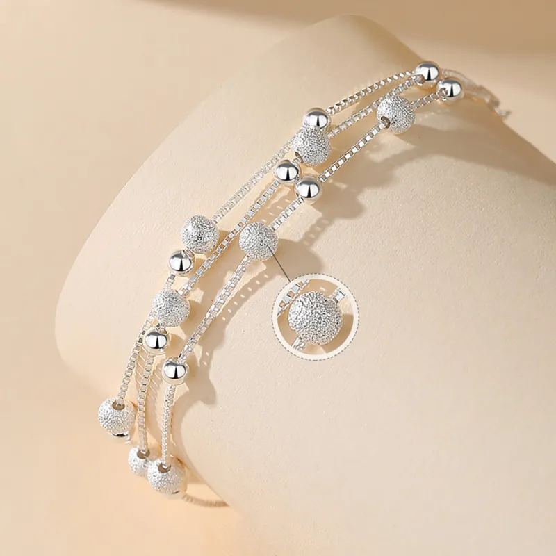 Nine Music Foot Silver 990 Bracelets Women's-5