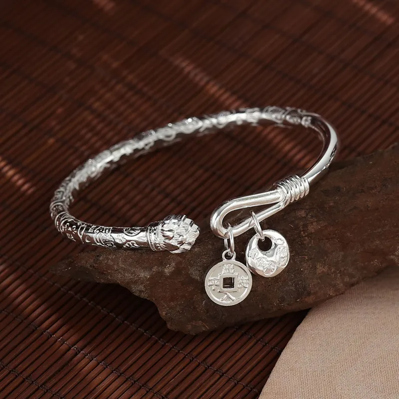 Nine Music 999 Fine Silver Bangles Unisex-1
