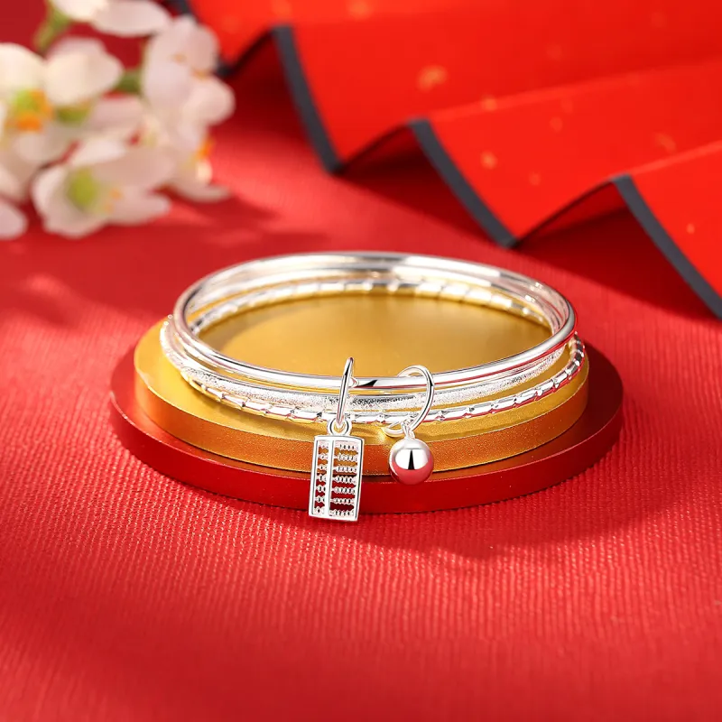 Nine Music 999 Fine Silver Bangles Women's-3
