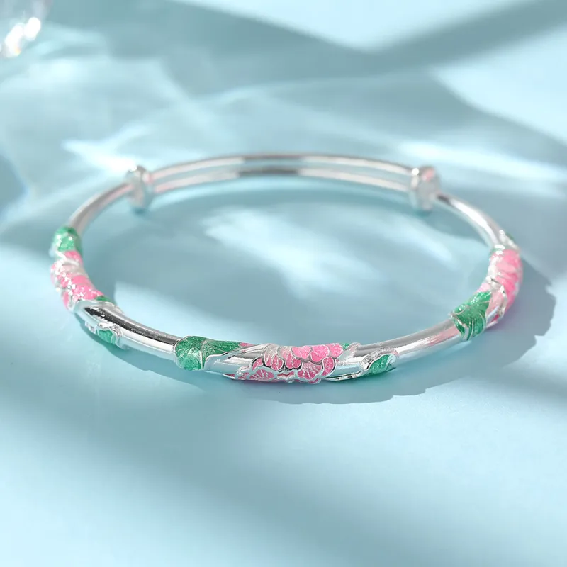 Nine Music Foot Silver 990 Bangles Women's-2