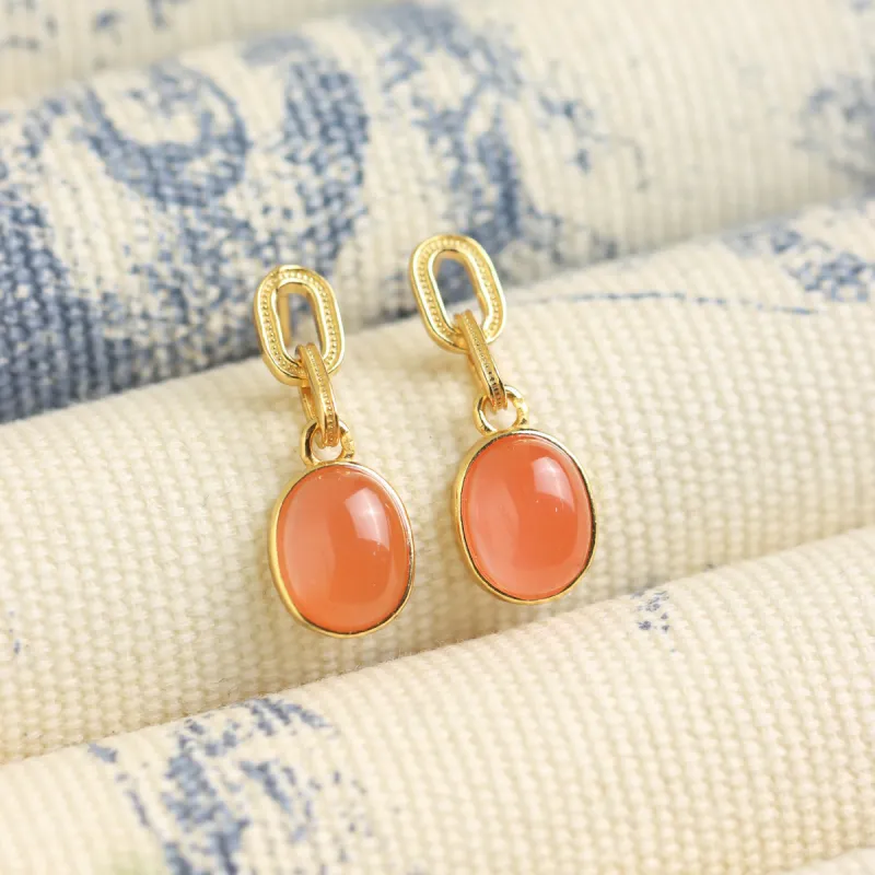 Nine Music Agate Earrings Women's-2