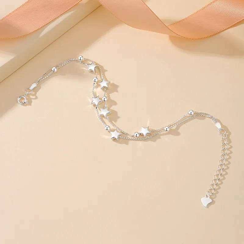 Nine Music Foot Silver 990 Bracelets Women's-3