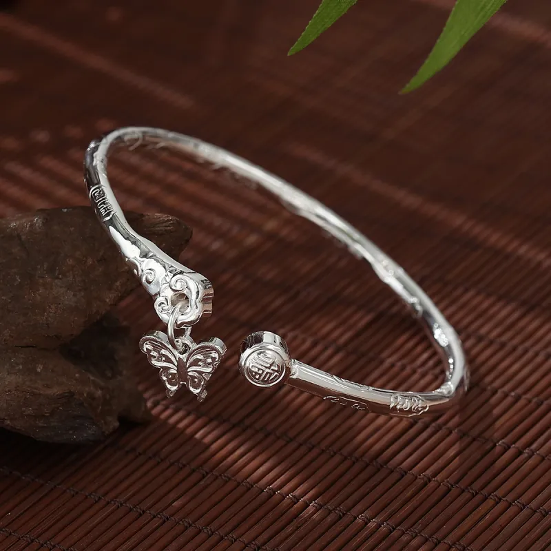 Nine Music 999 Fine Silver Bangles Unisex-3