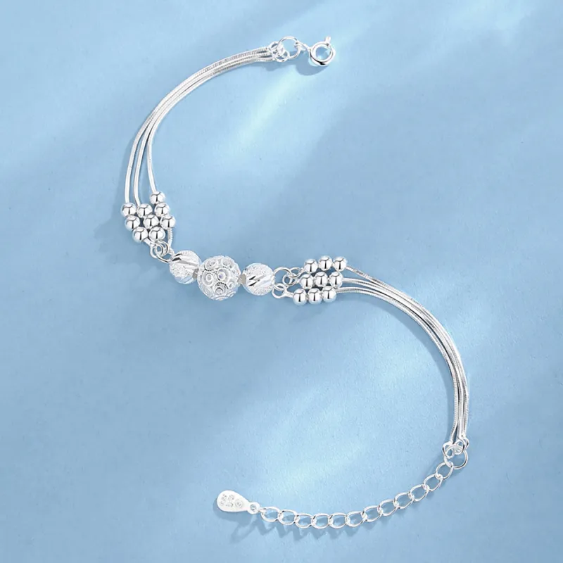 Nine Music Foot Silver 990 Bracelets Women's-5