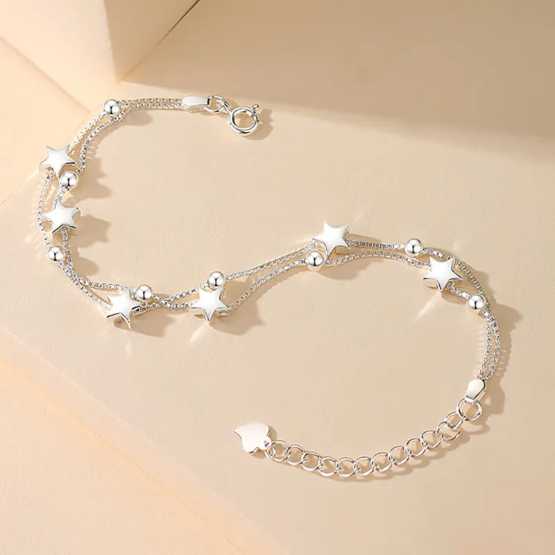 Nine Music Foot Silver 990 Bracelets Women's-4