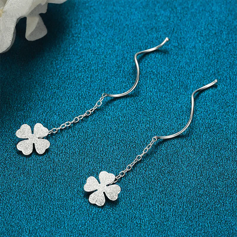 Nine Music S925 Silver Drop Earrings Women's-3