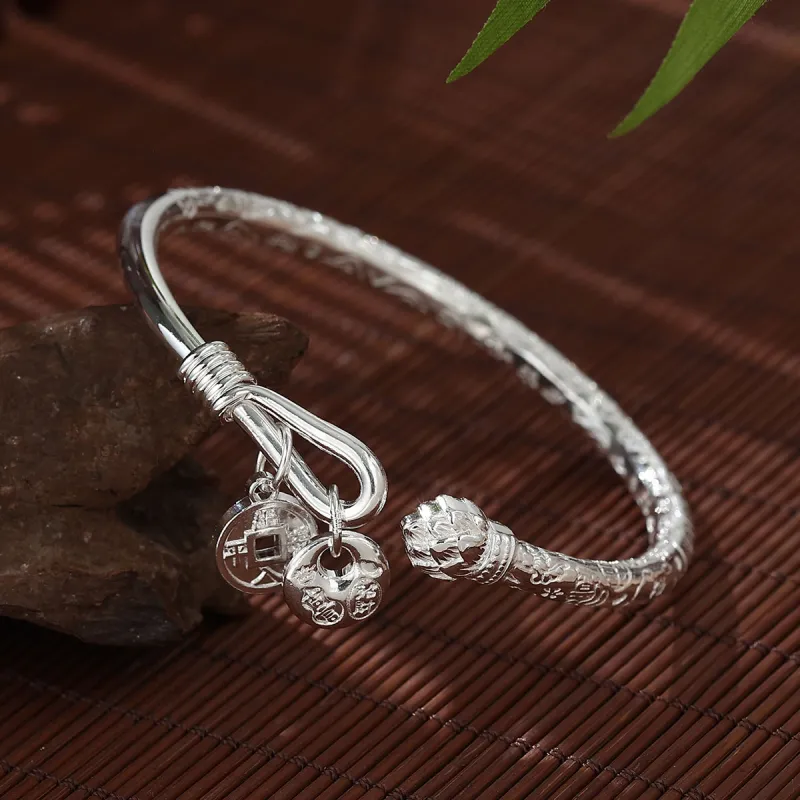 Nine Music 999 Fine Silver Bangles Unisex-3