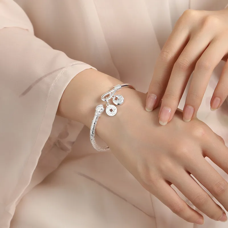 Nine Music 999 Fine Silver Bangles Unisex-4