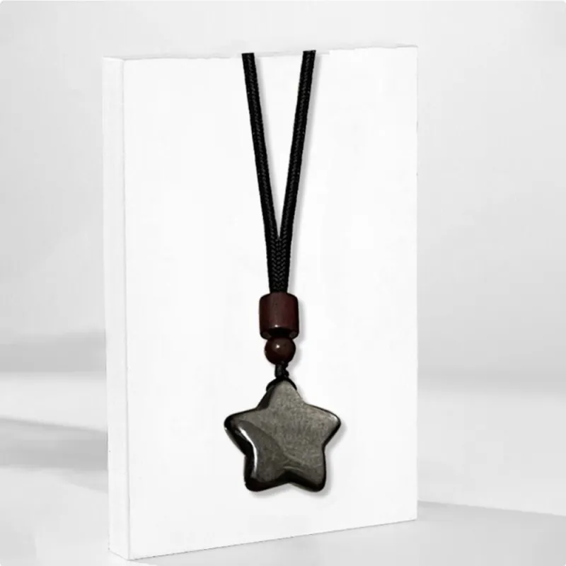 Nine Music Obsidian Necklaces Unisex-14