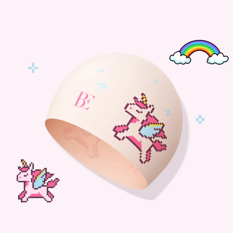 BALNEAIRE Pony Berry Co branded Model Swimming Caps Silicone Kids' Dreamy Unicorn-1