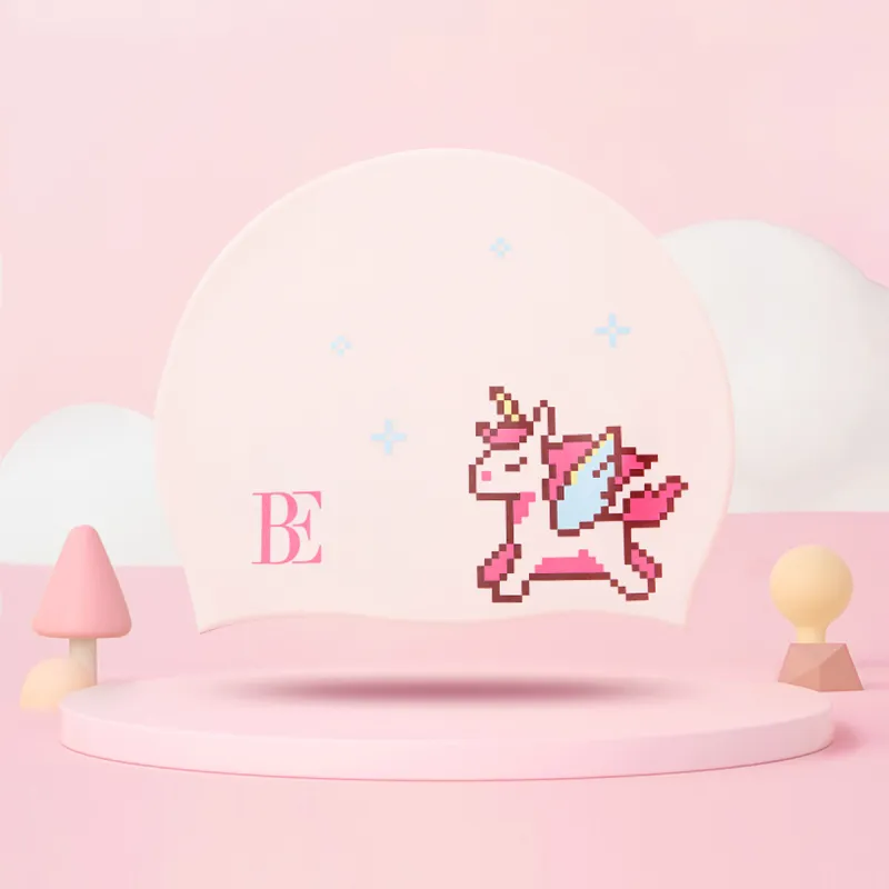 BALNEAIRE Pony Berry Co branded Model Swimming Caps Silicone Kids' Dreamy Unicorn-2