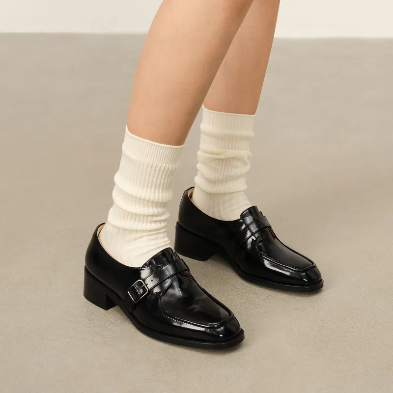 7or9 Bamboo Charcoal Sichuan Loafers 3.5cm Women's Black-4