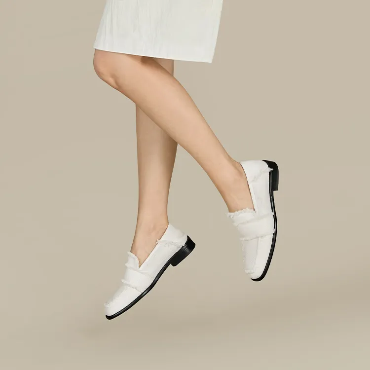 7or9 White Waves Loafers 2.5cm Women's White-3