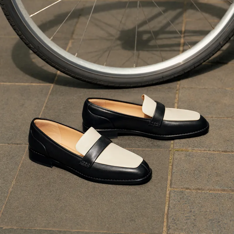 7or9 Oreo Cookies Loafers 3cm Women's Black White-5