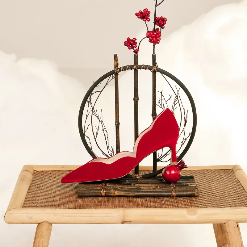 7or9 Peach Blossom Brew High Heels 5cm Women's Red-5