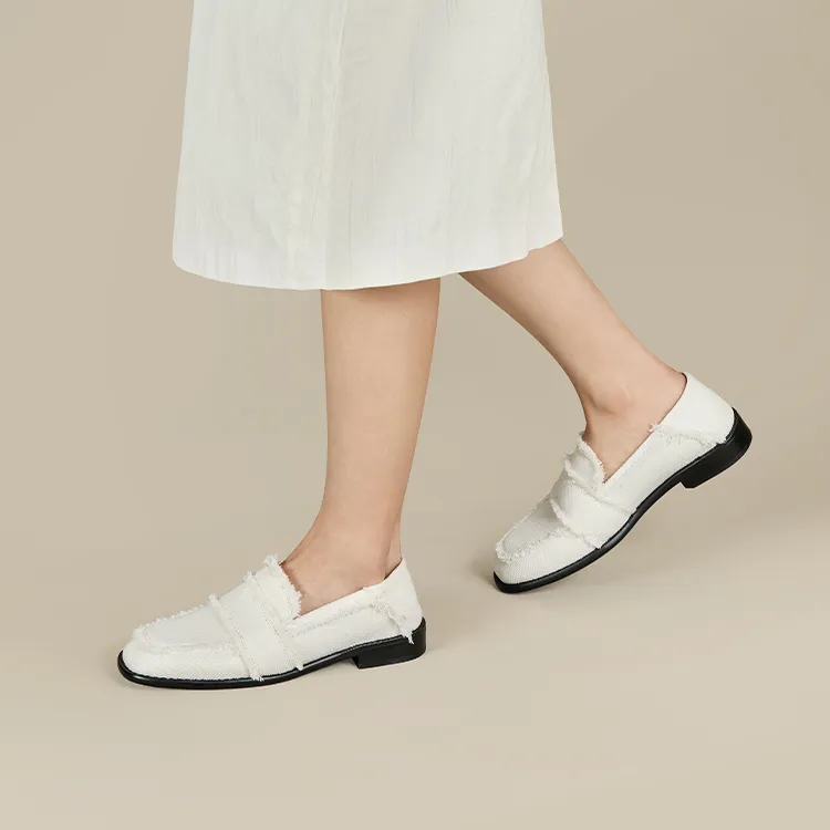 7or9 White Waves Loafers 2.5cm Women's White-5