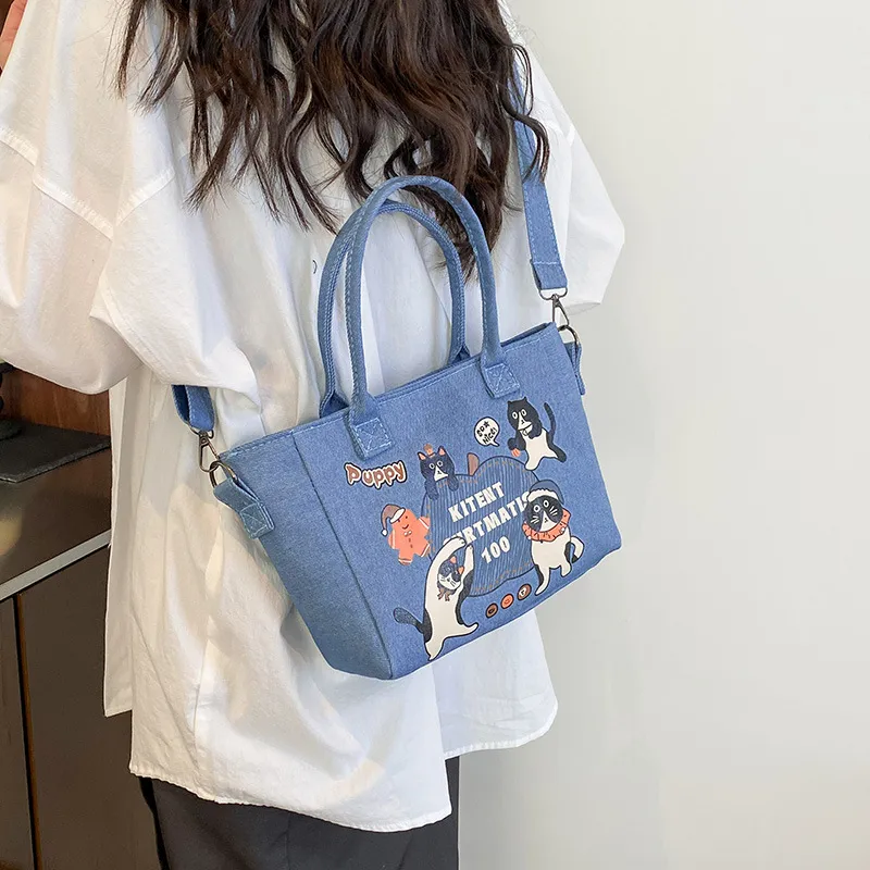 S.REPHEN Denim Crossbody Handbag Regular Unisex Blue/Dark Blue-2