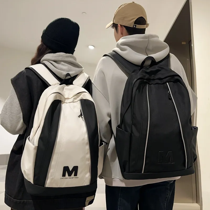 S.REPHEN Nylon Backpack Regular Unisex Black White-6