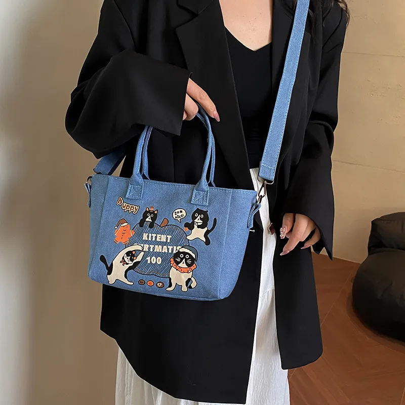 S.REPHEN Denim Crossbody Handbag Regular Unisex Blue/Dark Blue-1