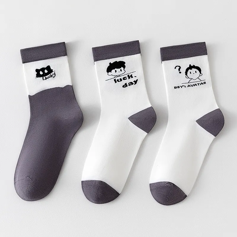 WAJUZHEN Mid Calf Socks Unisex 3 Pack Life's Imagination-2