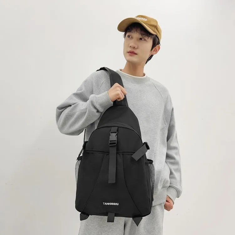 S.REPHEN Nylon Shoulder Bag Crossbody Bag Sling Bags Unisex Black/White-3